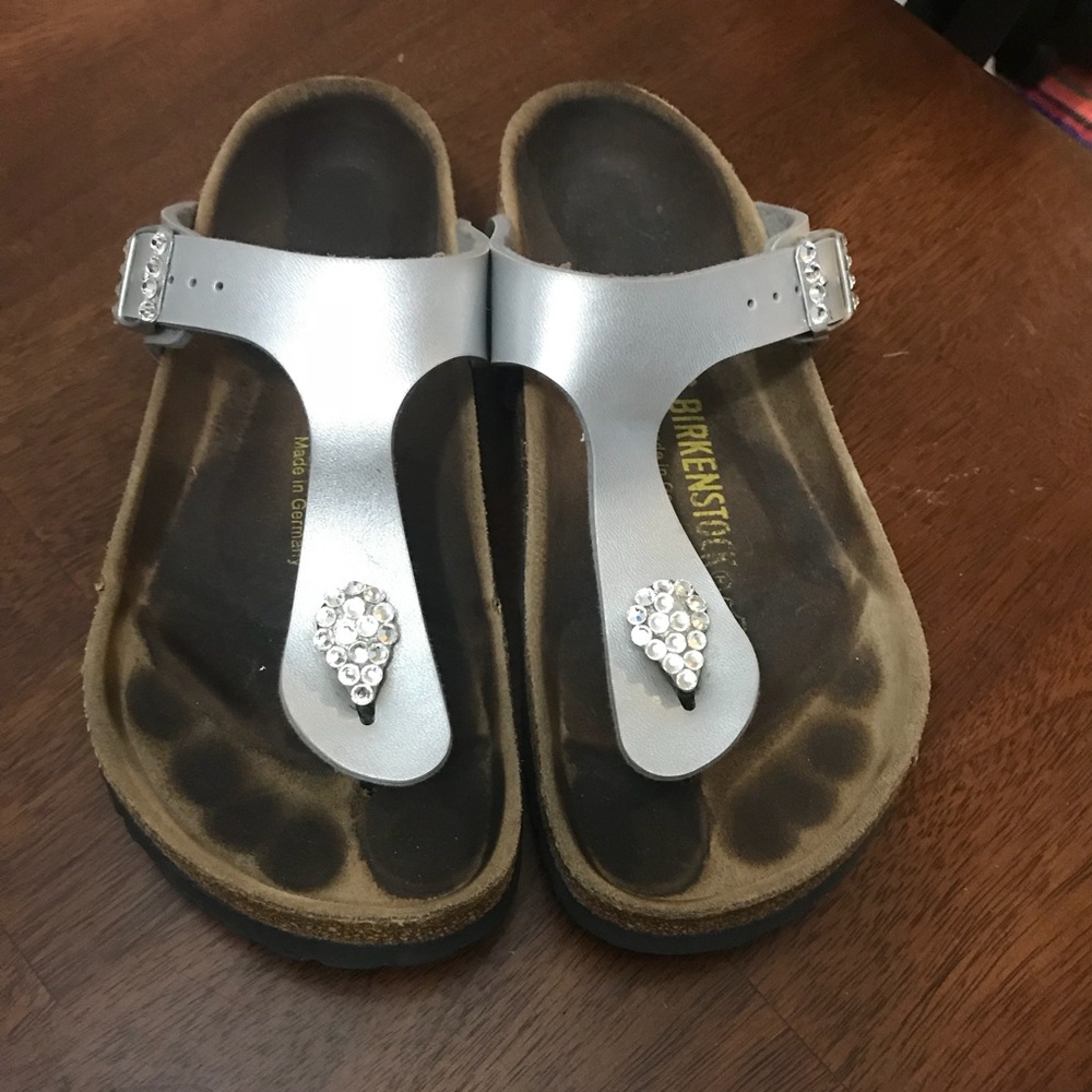 ***Silver Birkenstock with Swarovski Crystals***